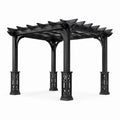 Pergola extérieure en bois noir 3m x 3m x 2.5m