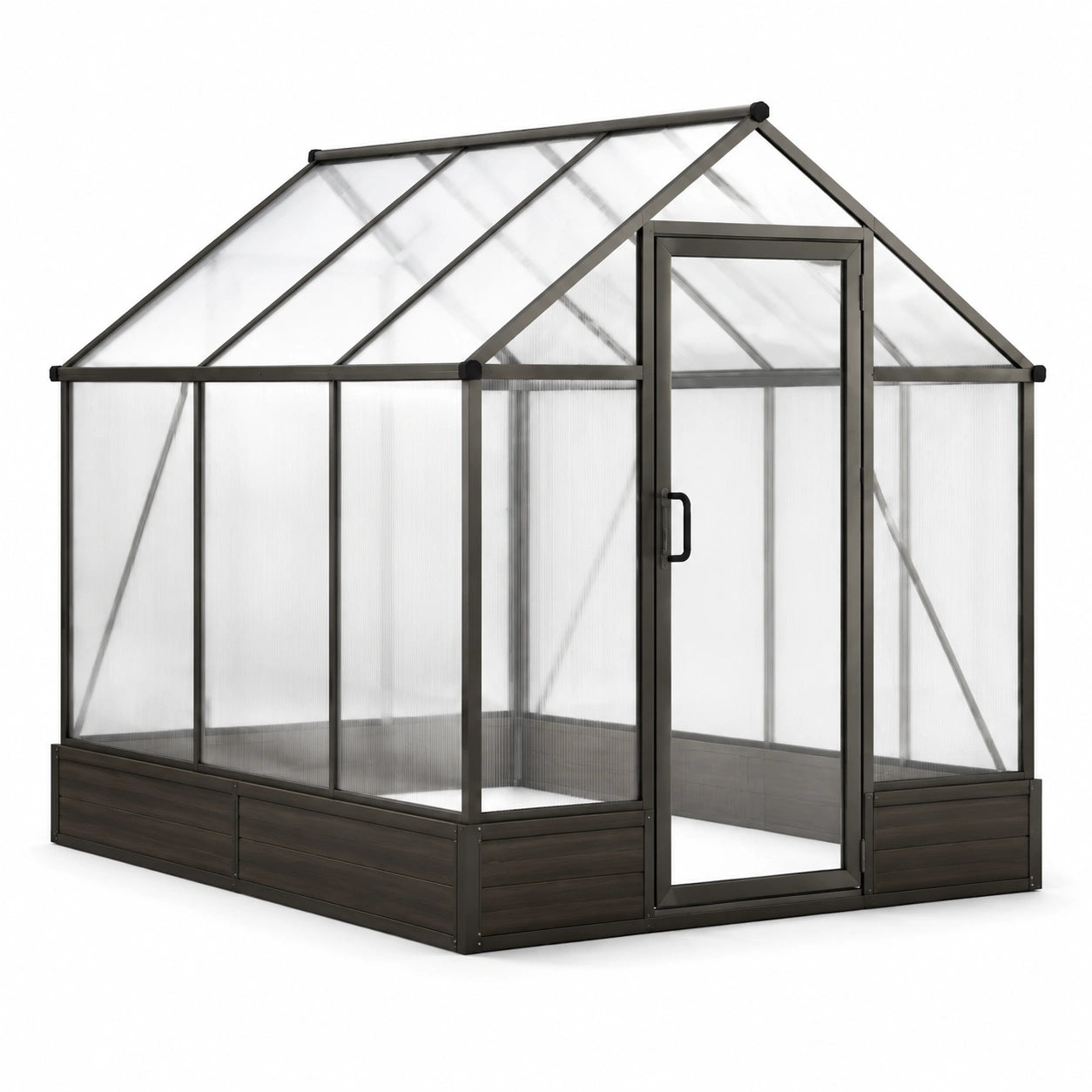 Serre de jardin en aluminium et polycarbonate transparent 200 x 150 x 180 cm