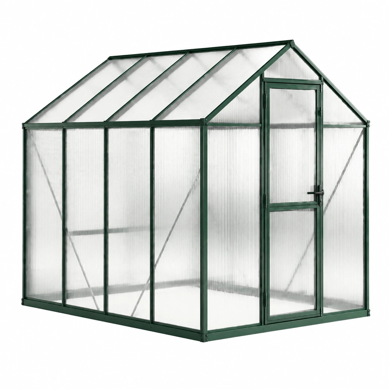 Serre de jardin en polycarbonate avec cadre en aluminium vert