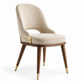 Chaise en bois massif et tissu beige